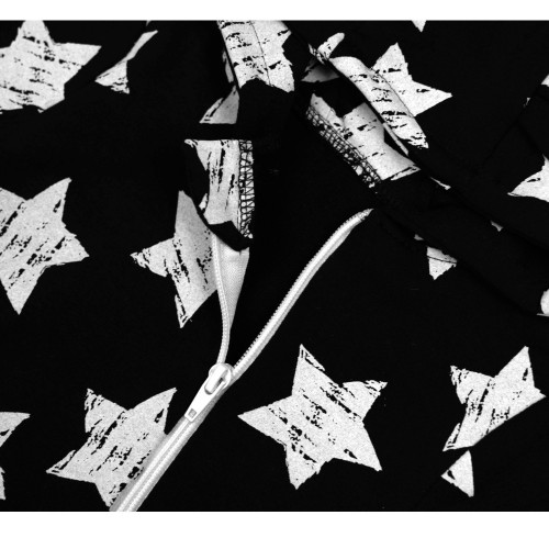 Rastúci teplákový overal pre bábätko, čiapky, topánky, 3D, Nature Star - čierny, 80/86