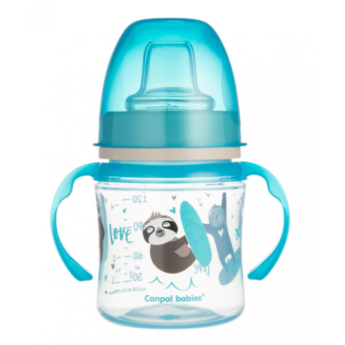 Canpol babies Nevylévací hrnček EasyStart - Zvieratka - modrý