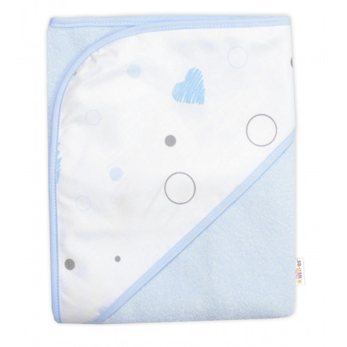 Súprava do postieľky 6D, I love Boy, Baby Nellys 135x100cm, biela/modrá