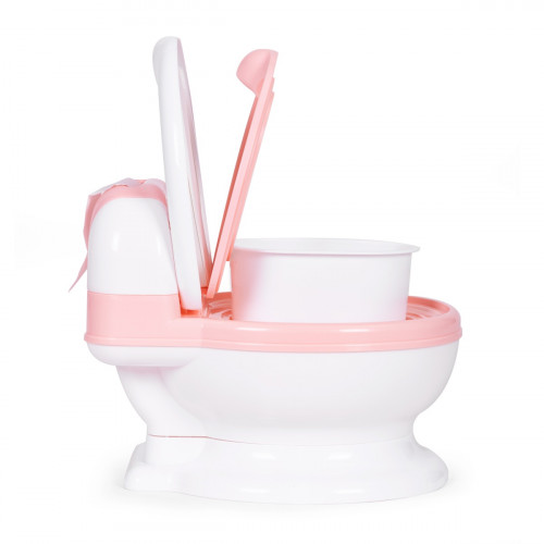 Detský nočník, WC toaleta s vyberateľnou nádobou, uzavierateľný, s toaletnou kefkou, pink