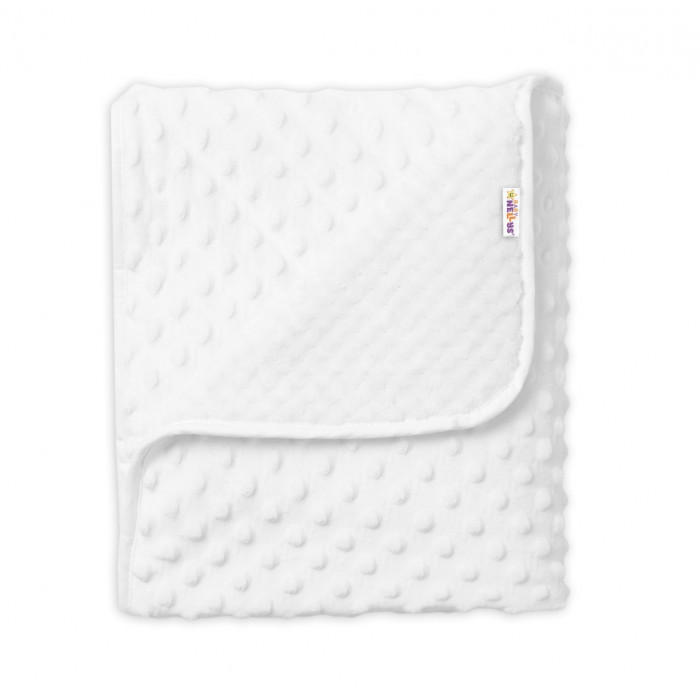 Detská luxusná obojstranná deka s Minky 80x90 cm, biela, Baby Nellys