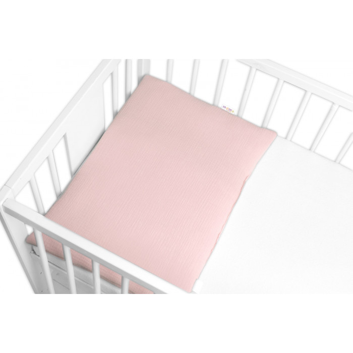 Mušelínový vankúšik s výplňou 40 x 60 cm, Baby Nellys, Maxi, púdrovo ružový