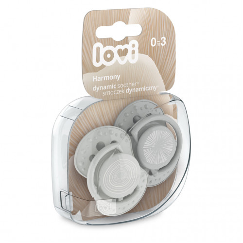 Lovi Silikónové dynamické cumlíky 0-3m, Harmony Boy - sivá