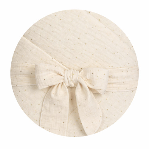 Mušelínová zavinovačka SOFT na viazanie, Zlaté bodky