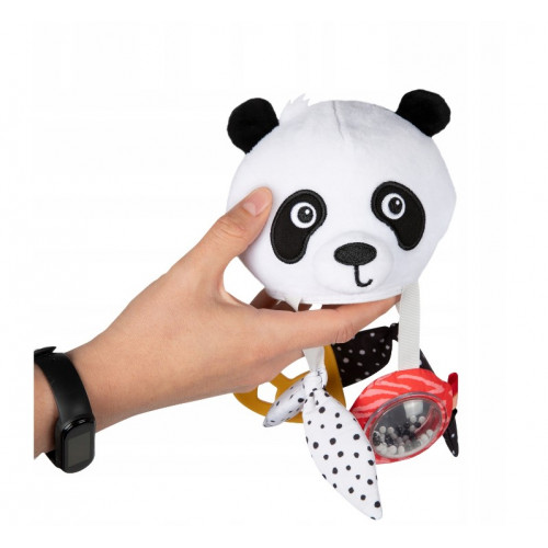 Závesná plyšová hračka s hrkálkou a klipom Canpol Babies, Panda
