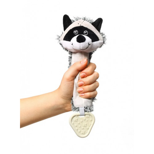 Plyšová pískací hračka Racoon Rocky Mýval, černo-biely