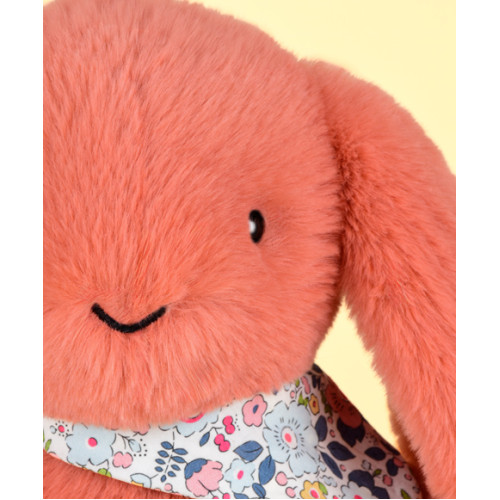 Doudou Plyšový zajačik so šatkou terakotový 35 cm