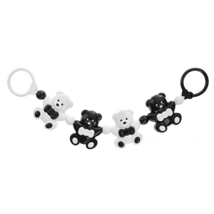 Akuku Reťaz do kočíka - Medvedíky, čierna/biela