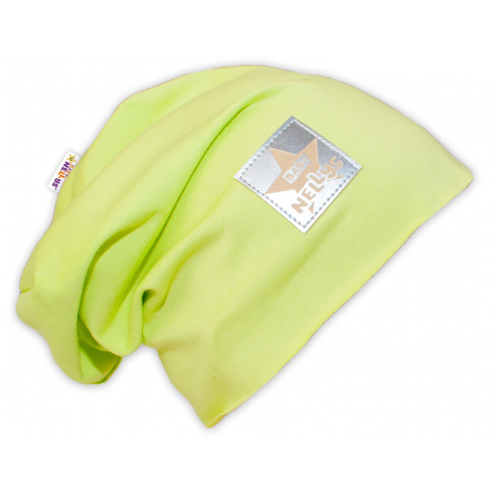 Bavlnená čiapočka Baby Nellys ® - limetka, vel. 92/98