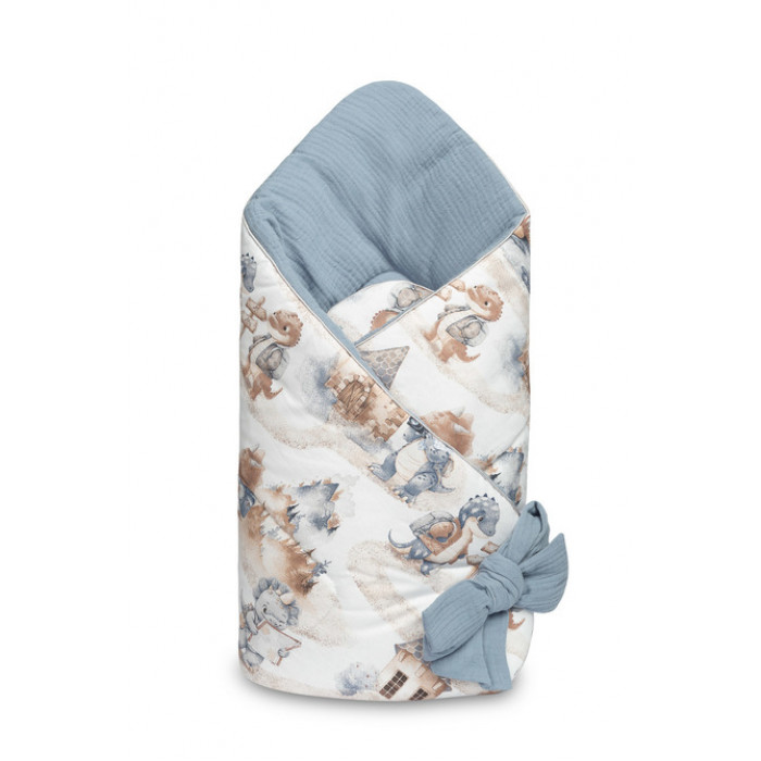 Zavinovačka pre bábätko, mušelín, bavlna - Dráčik modrý, jeans