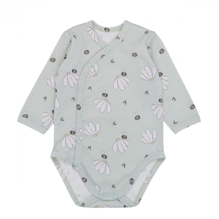 Zavinovacie dojčenské body, Bavlna, Daisy, mätové, veľ. 68