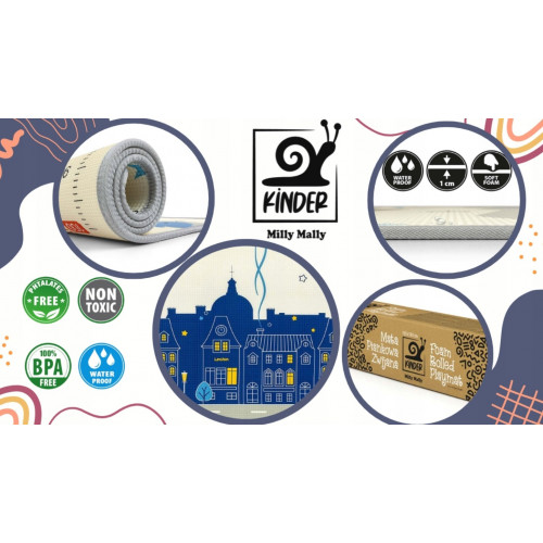 Penový koberec 180x120 cm Kinder Trains