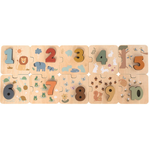 Drevené Puzzle Počítanie so zvieratkami, 20 dielov