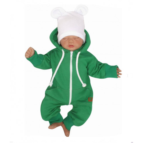 Z&Z Detský teplákový overal s kapucňou, zelený, veľ. 68