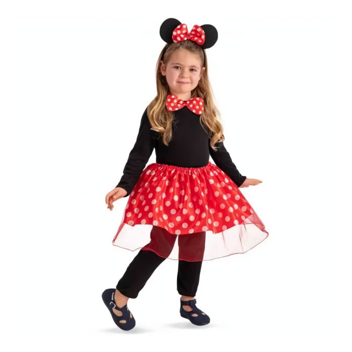 Detský kostým Myška Minnie s motýlikom 3v1