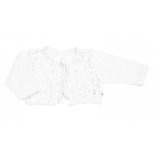 Luxusná pletená sada pre dievčatko na krstiny a oslavu 4D design - biela