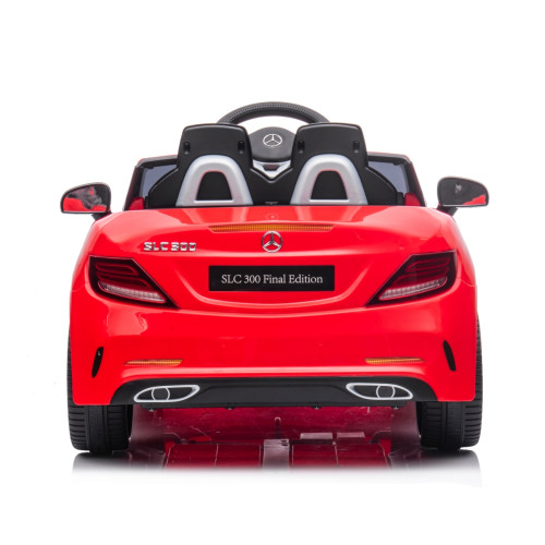 Elektrické autíčko Mercedes SLC-300 s diaľkovým ovládaním a LED svetlami,  červené