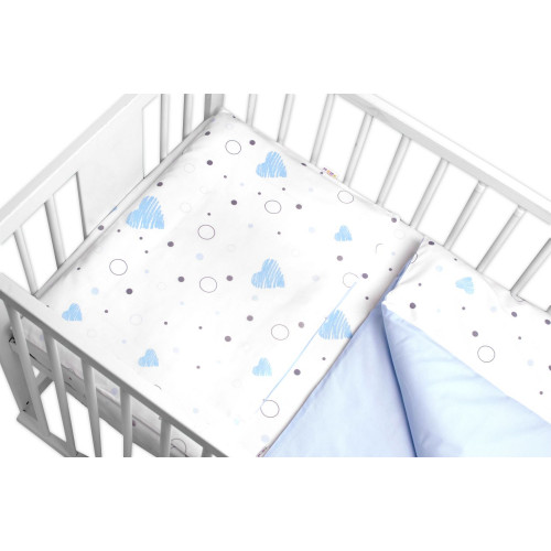 Obliečky do postieľky, bavlna 2D sada Baby Nellys, I love Boy, modrá/biela