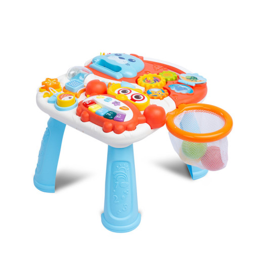 Detské interaktívne chodítko, stolček s príslušenstvom 2v1, TOYZ, oranžové