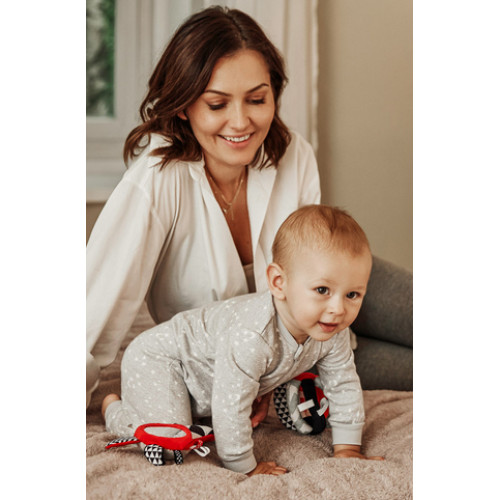 Canpol Babies Zábavná kontrastný pískacia hračka so zrkadielkom