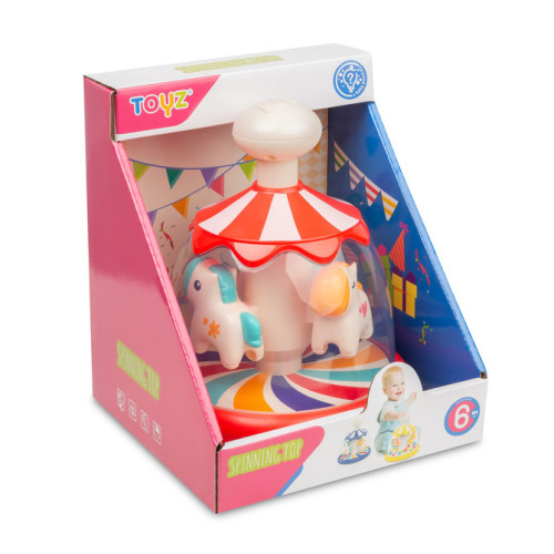Toyz Edukačná hračka Vlčík s koníkmi – červená, kolotoč, 6m+