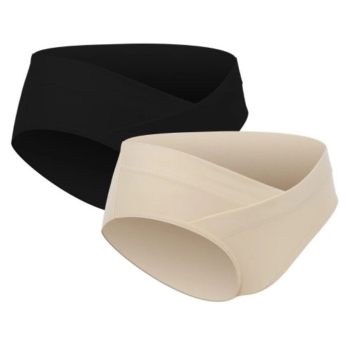 Nohavičky pre tehotné Canpol babies MumFit pohodlné 2 ks, čierne, béžové - XL