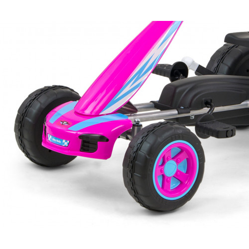 Milly Mally VIPER – detská šliapacia motokára (gokart) s ručnou brzdou - ružová