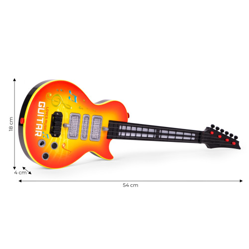 Detská rocková gitara s výučbou hry na gitare, s infračerveným senzorom a melódiami