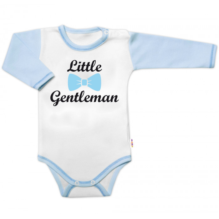 Body dl.rukáv s vtip. textom Baby Nellys, Little Gentleman, chalan, veľ. 74