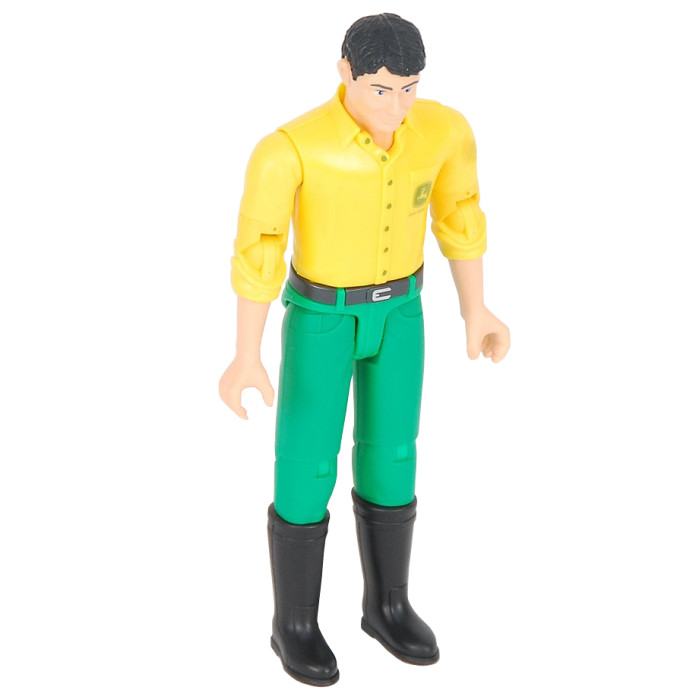 Bruder BWORLD John Deere v žltom triku a zelených nohaviciach