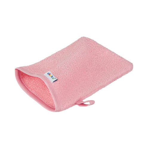 Detská umývacia rukavica XL Akuku – 100 % bavlna, 15×20 cm, od narodenia, ružová