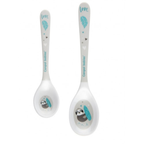 Canpol Babies Melamínové lyžičky 2 ks, Exotic Animals - šedá