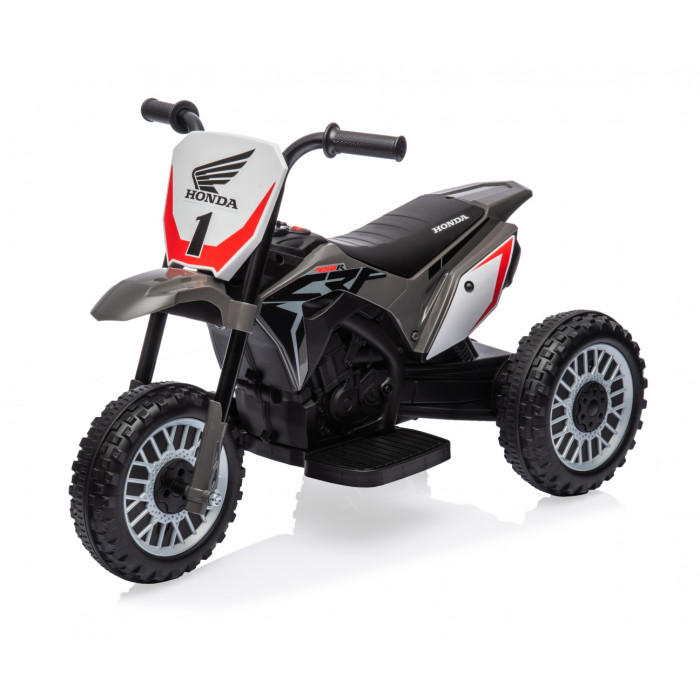 Elektrická detská motorka Honda CRF450R 6V trojkolka - šedá