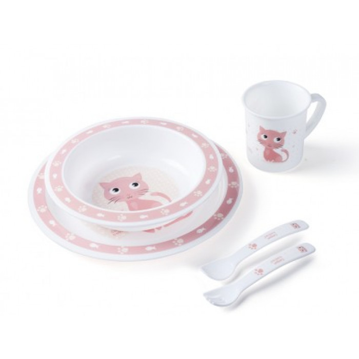 Canpol babies Plastová sada riadu Cute Animals - Mačička