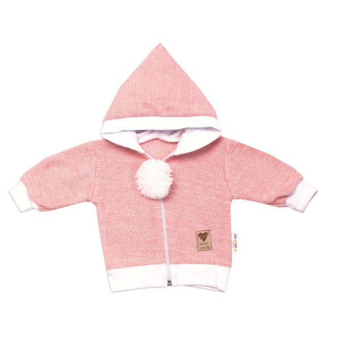3-dielna súprava Hand made, pletený kabátik, kalhoty a topánky, ružová,veľ. 62