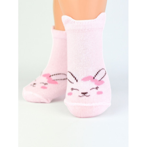 Dojčenské ponožky, 3 páry, Zajačik, biela/ružová/ecru, vel. 6-12 m