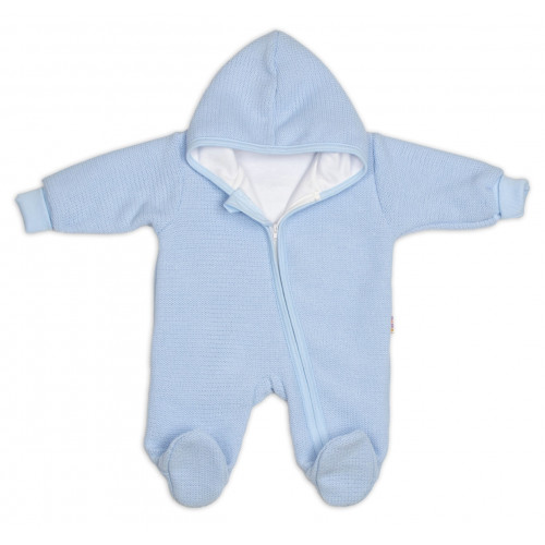 Pletený overal s kapucňou, CUTE - sv. modrý, veľ. 62