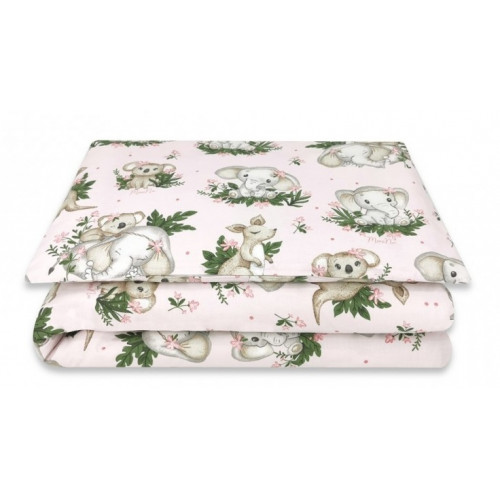 Obliečky do postieľky, bavlna, 2D sada, Skippy - ružová, 135 x 100