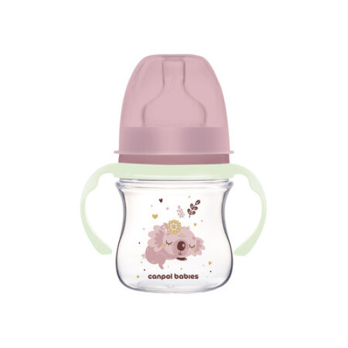 Antikoliková široká kojenecká láhev, EasyStart 120 ml Sleepy Koala s úchyty