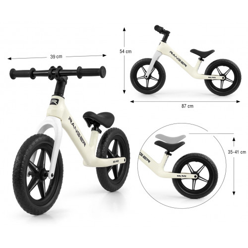 Detské odrážadlo/bicykel Ranger Flash svietiace disky - biela