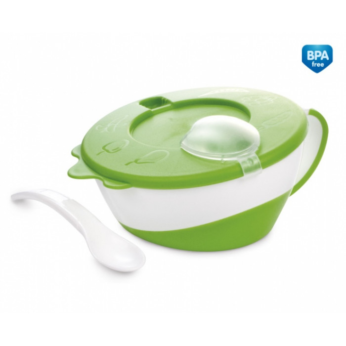 Miska s lyžičkou Canpol Babies, zelená