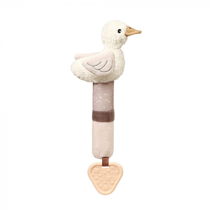 Plyšová hračka s pískátkem a kousátkem GOOSE ZOE, krémová