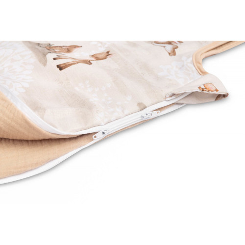 Spací vak mušelín, bavlna, 70x45 cm, S - hnedý