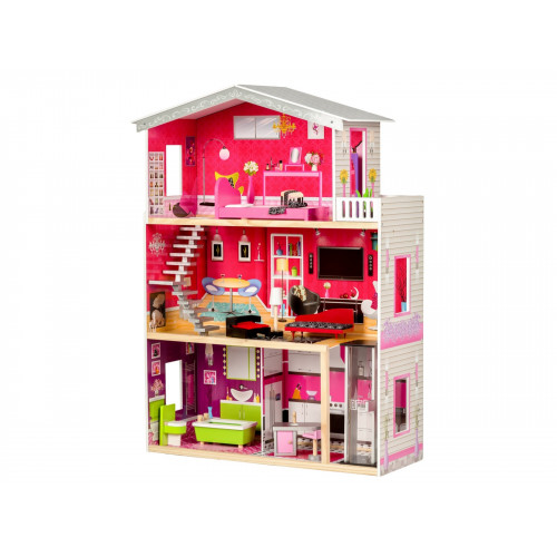 Dřevěný domeček pro panenky s výtahem - Candy Residence