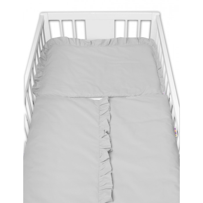 2-dielne bavlnené obliečky s volánikom SOFT, Baby Nellys, púdrovo ružové, 135x100 cm