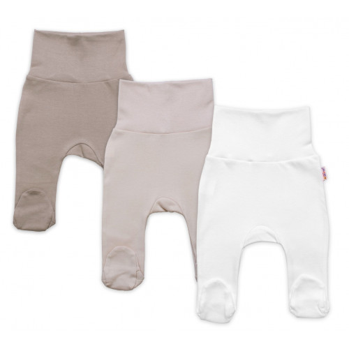 Rastúca výhodná sada, 3x polodupačky pre bábätko Nature - béžová/taupe/biela