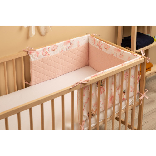 Mantinel do postieľky, mušelín, bavlna - Víla Ema, ružová biela