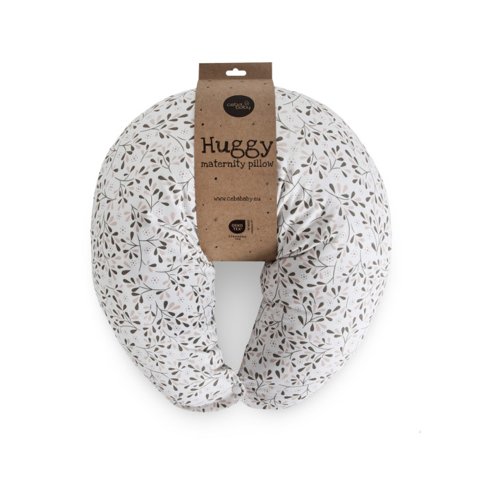 Multifunkčný dojčiaci, relaxačný vankúš Ceba Baby Huggy BasicTiny Leaves