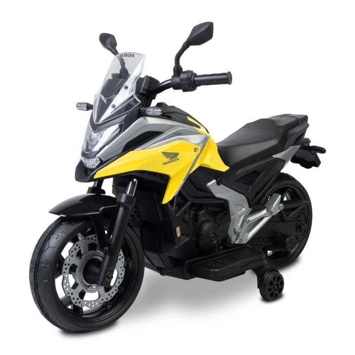 Elektrická motorka Honda NC750X pre deti – LED, USB, 3-8 rokov, žltá, čierna
