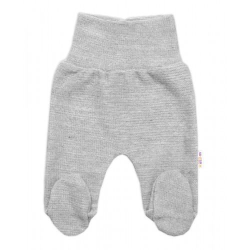 Pletené dojčenské polodupačky Hand Made, Baby Nellys, sivé, veľ. 62
